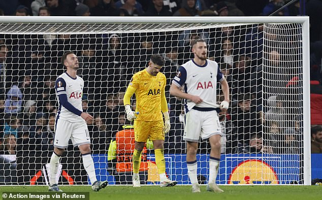 The result sees Spurs fall out of the automatic qualification places ahead of their next clash against Rangers