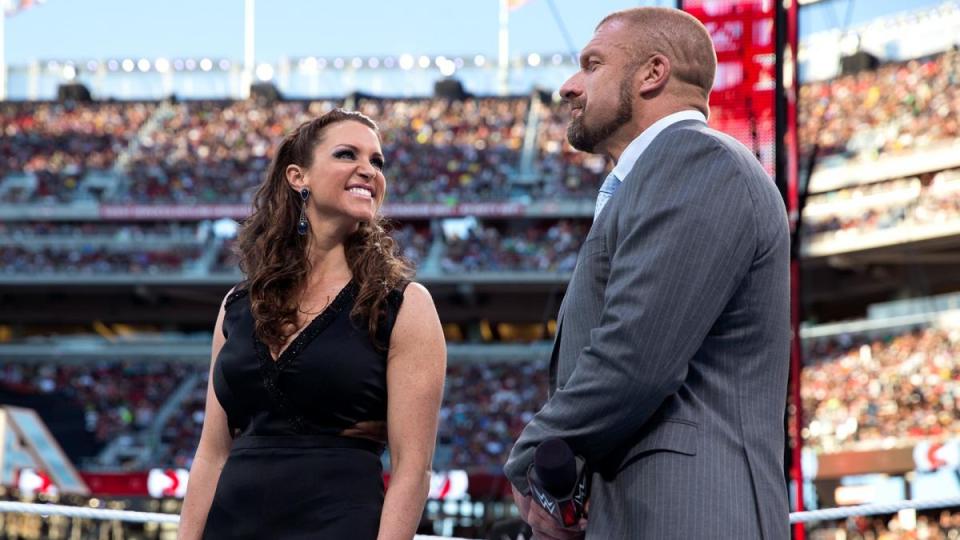 Triple H, right, is married to Stephanie, the daughter of ex-WWE chairman Vince