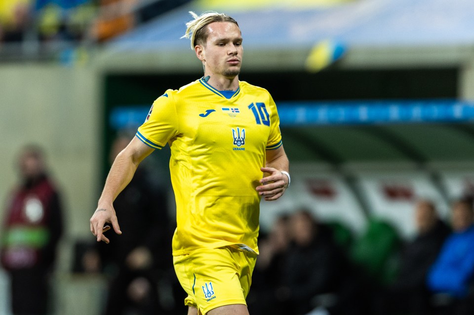 Mudryk has been capped 22 times by Ukraine, scoring three times