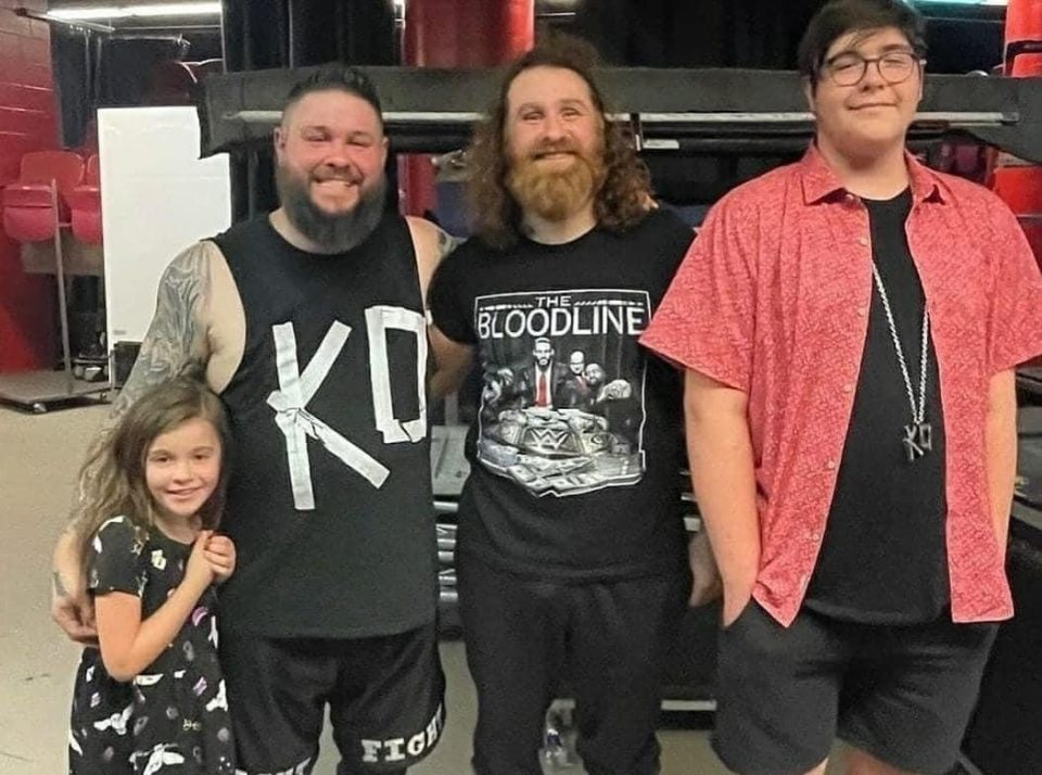 Kevin Owens (left) and son Owen (right) have attended WWE events together