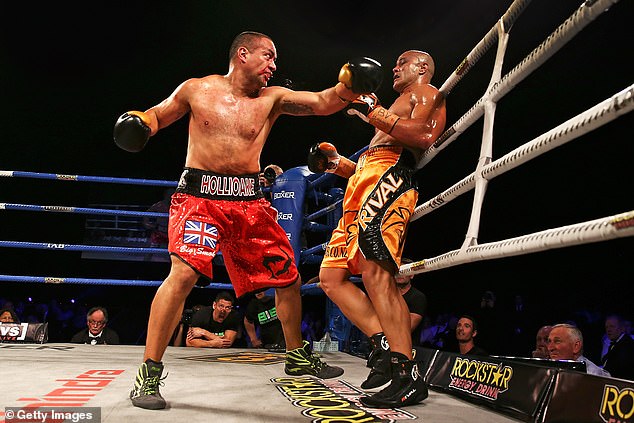 Hollioake (left) subsequently moved into fighting and had 14 professional bouts over four years