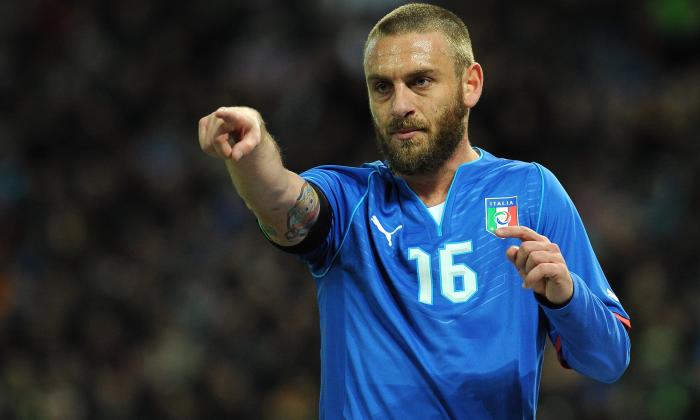 De Rossi was capped 117 times by Italy, the fifth most in the national team's history