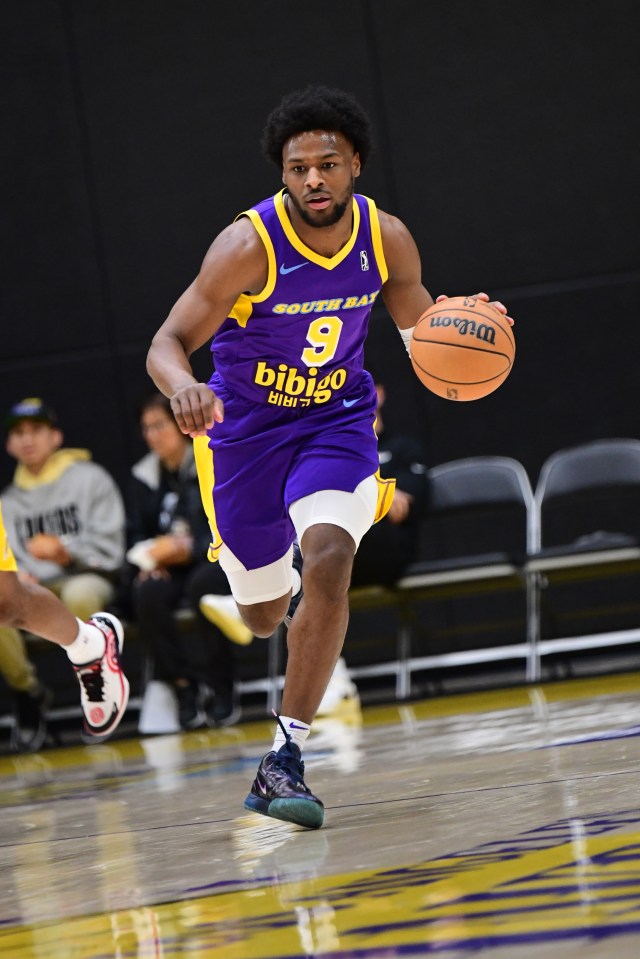 The younger James has been playing in the G-League for the South Bay Lakers