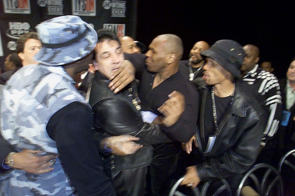 Tyson was cut during the chaotic brawl