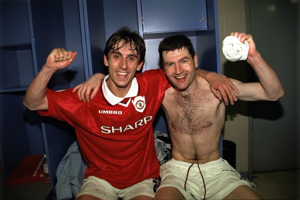 Denis Irwin (right) was vital to United's success at the turn of the millennium