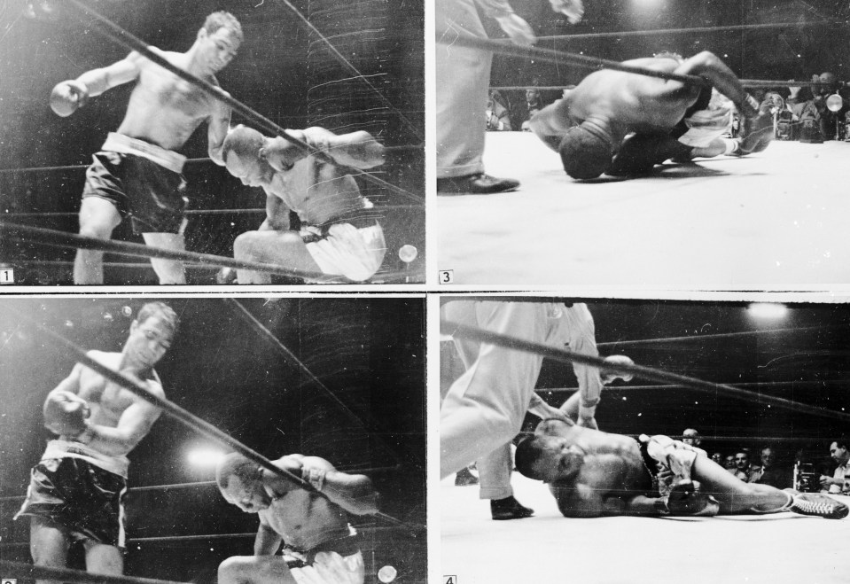 Marciano became world champion in emphatic fashion by laying waste to Walcott