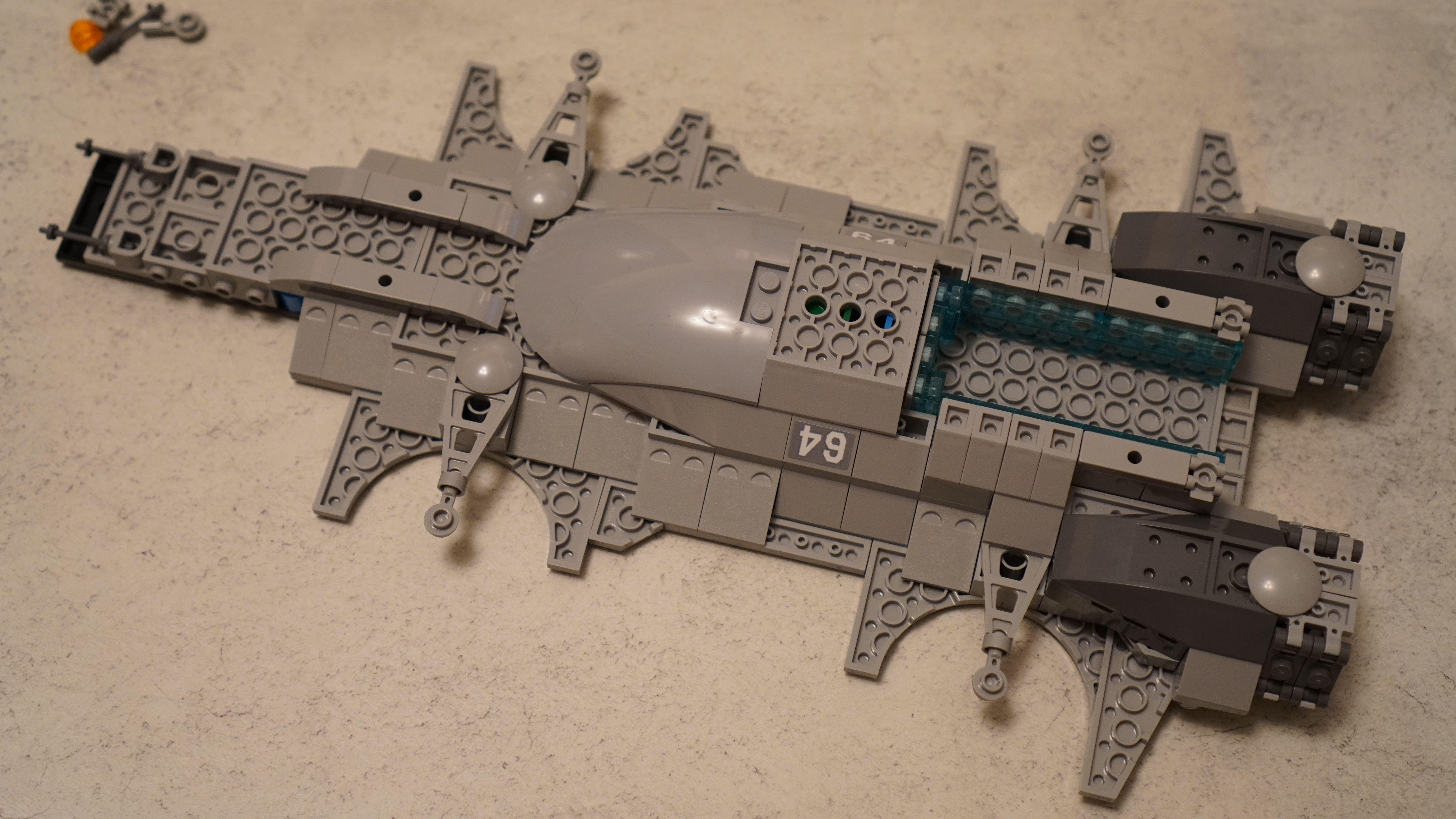 The building process of the Lego Marvel Avengers Helicarrier