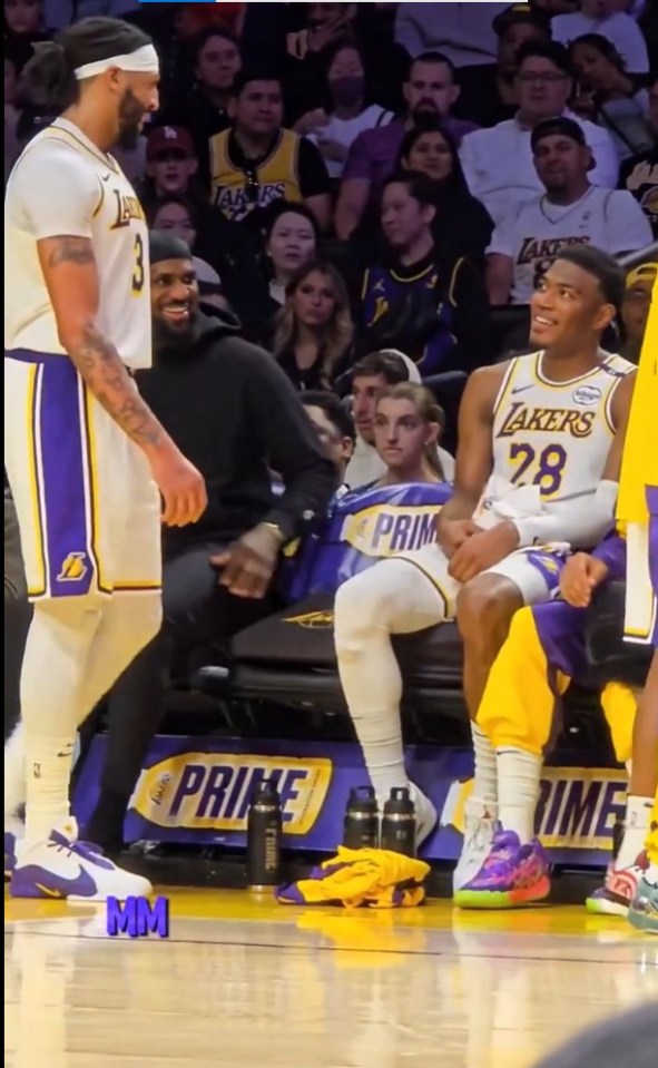 AD and LeBron laughed after pranking Bronny and letting him think he could sit there