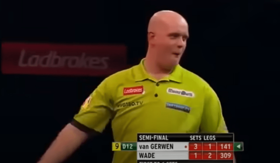 The look on Van Gerwen's face says it all