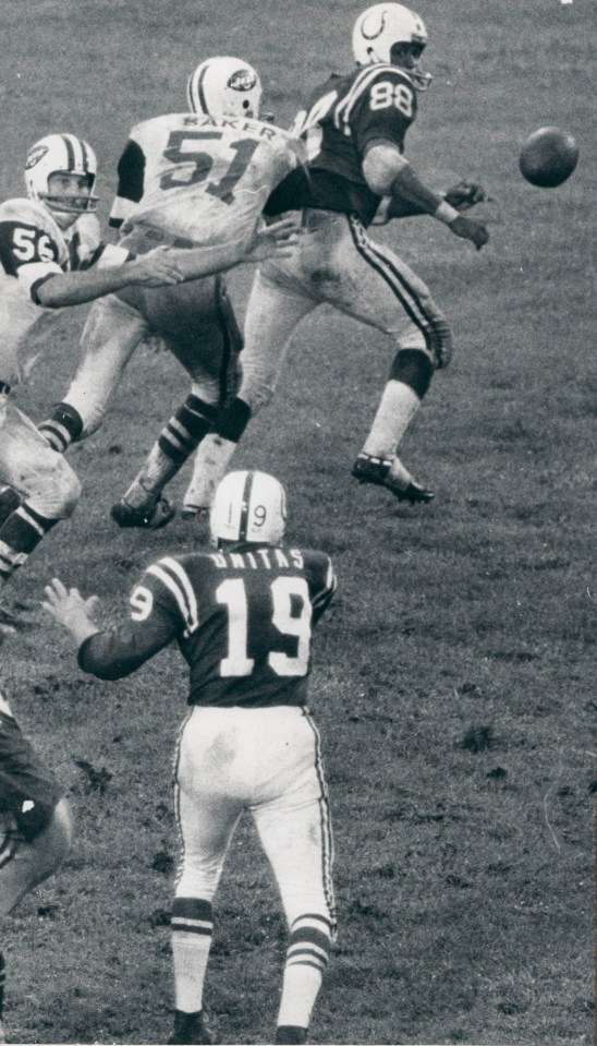 Mackey, receiving a pass from Baltimore Colts QB Johnny Unitas, was widely considered to be ahead of the curve as a TE