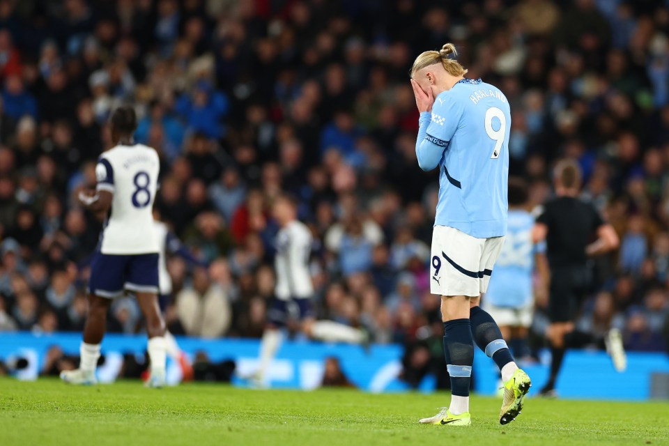 Haaland has scored just two goals from 36 shots in his last seven Premier League appearances