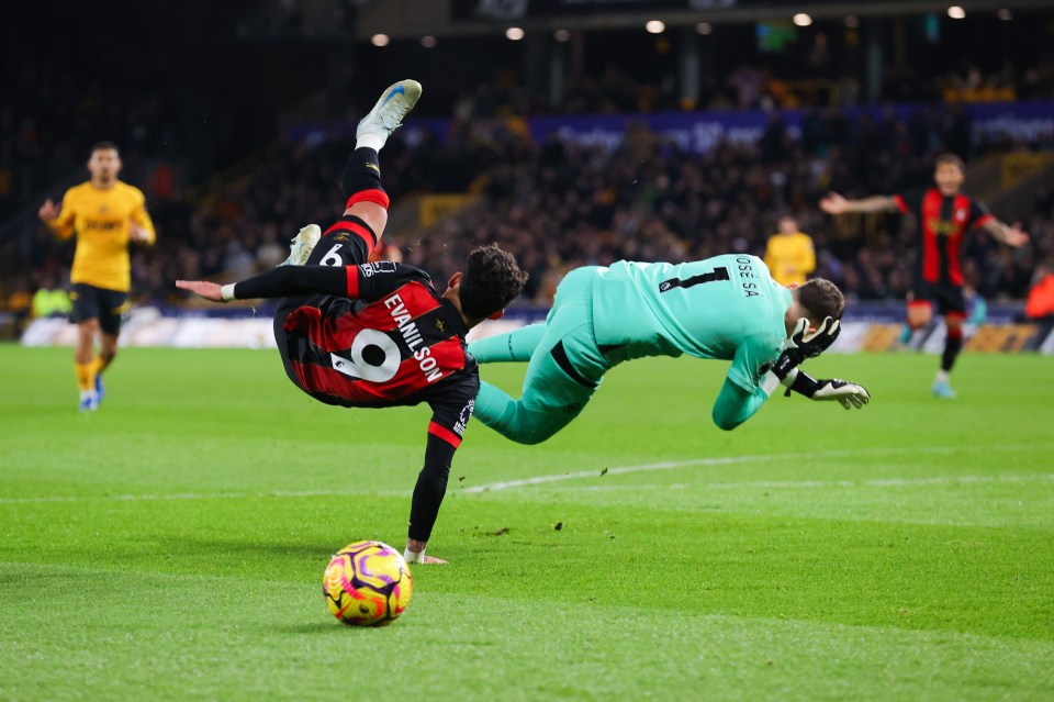 Sa gave away two penalties as Wolves lost to Bournemouth at Molineux