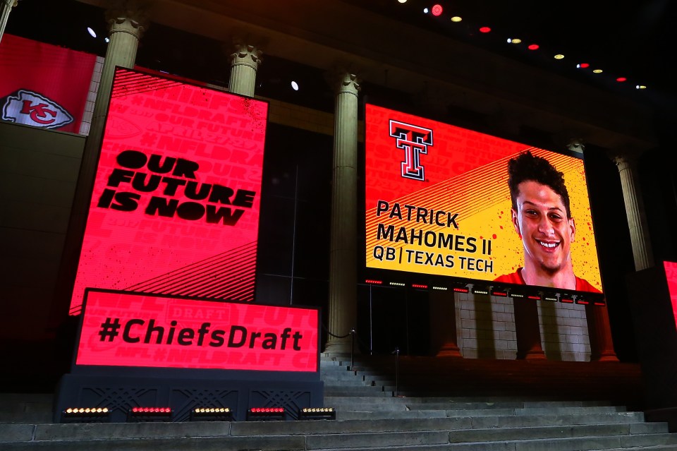 The Chiefs traded up with the Bills and landed Mahomes with the No.10 pick