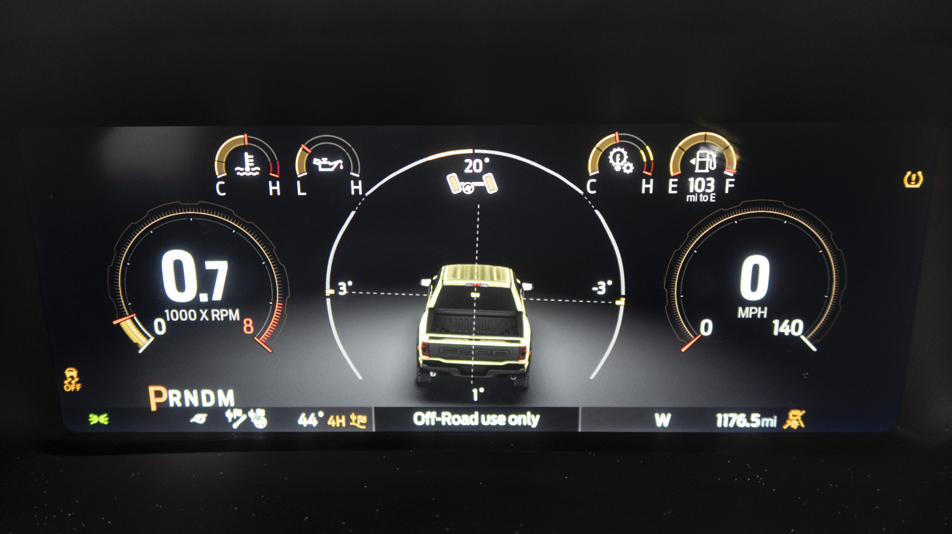 2023 Ford F-150 Raptor R gauge cluster.