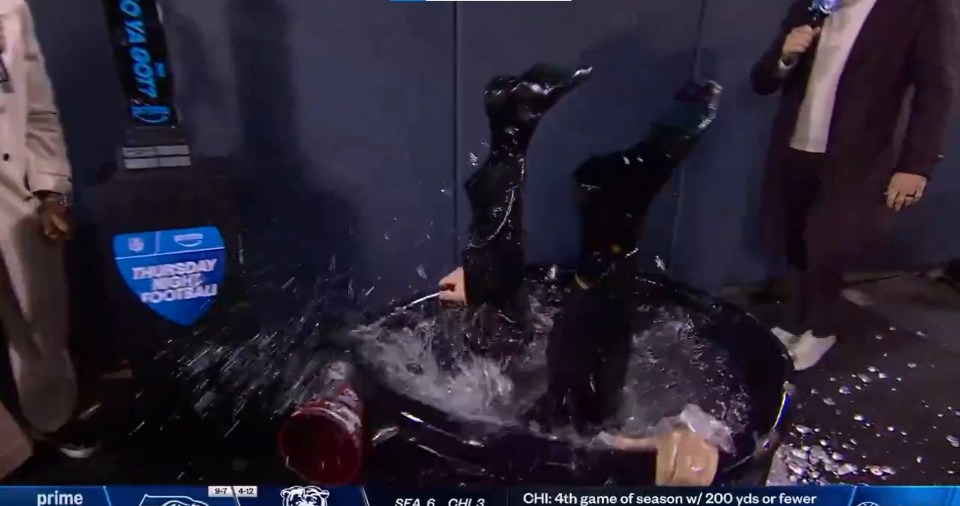 Fitzpatrick fully embraced the cold and threw himself head first in the tub