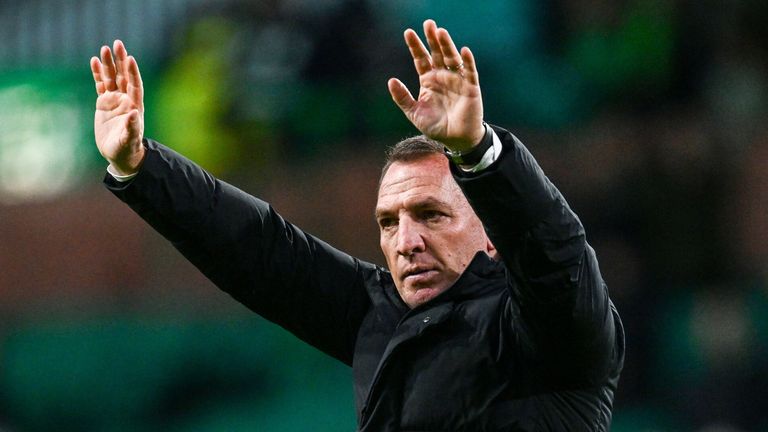 GLASGOW, SCOTLAND - DECEMBER 26: Celtic manager Brendan Rodgers at full time during a William Hill Premiership match between Celtic and Motherwell at Celtic Park, on December 26, 2024, in Glasgow, Scotland. (Photo by Rob Casey / SNS Group)