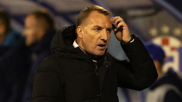 ZAGREB, CROATIA - DECEMBER 10: Celtic Manager Brendan Rodgers during a UEFA Champions League 2024/25 League Phase MD5 match between GNK Dinamo Zagreb and Celtic at Maksimir Stadium, on December 10, 2024, in Zagreb, Croatia. (Photo by Craig Williamson / SNS Group)