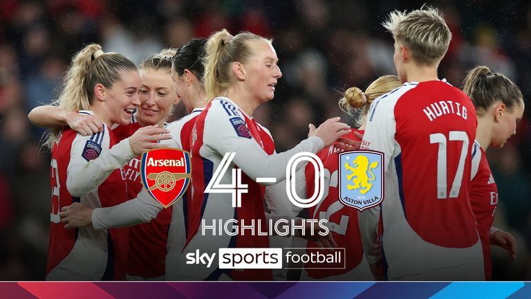 Arsenal 4-0 Aston Villa WSL highlights