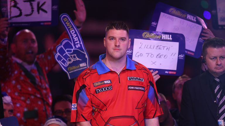 Daryl Gurney during day six of the William Hill World Darts Championships at Alexandra Palace, London.
