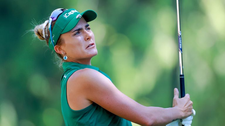 Lexi Thompson of Delray Beach, Florida hits to the 8th green during the first round of the KPMG Women's PGA Championship at Sahalee Country Club on Thursday, June 20, 2024 in Sammamish, Washington.1 (Photo by Amy Lemus/NurPhoto)