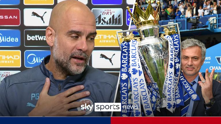 Manchester City Pep Guardiola says it was joke after he had a pop at Jose Mourinho&#39;s Premier League title wins, and the Portuguese coach responded by having a dig at Manchester City&#39;s on-going 115 charges trial. 