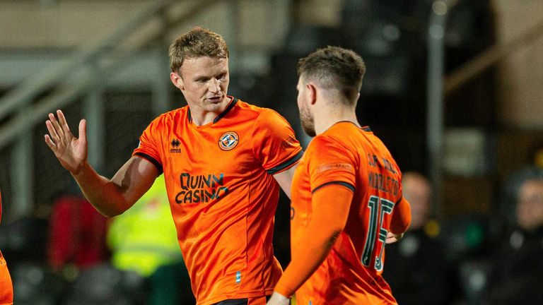 Sam Dalby (left) netted Dundee United's equaliser before the break