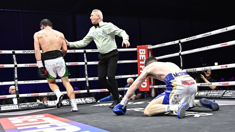 Lee Cutler floors Stephen McKenna for a second time 