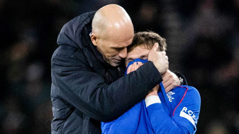 Rangers manager Philippe Clement consoles Ridvan Yilmaz