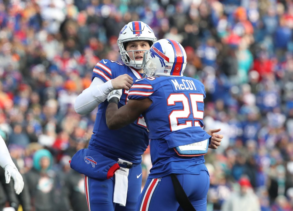 McCoy also suited up with Mahomes' rival, Allen, too