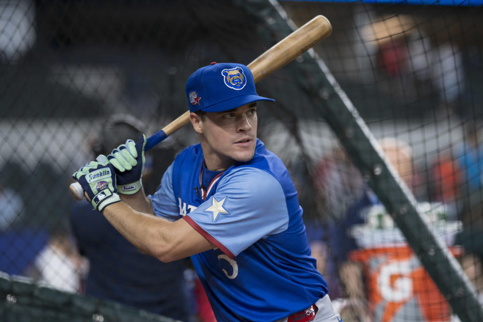 Matt Shaw, shown here in the 2024 All-Star Futures Game, is expected to be the Cubs' third baseman of the future. (Matt Dirksen/Chicago Cubs/Getty Images)