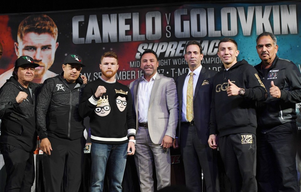 Sanchez (far right) trained Golovkin for most of his career