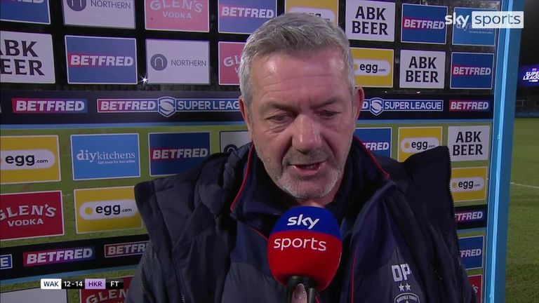 Wakefield Trinity head coach Daryl Powell speaks to Sky Sports after his side's defeat at home to Hull KR ,as he expressed his delight for the effort his team showed and felt like they were unlucky in the end. 