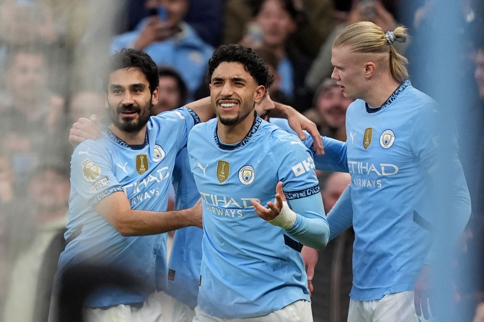 Manchester City’s Omar Marmoush celebrates