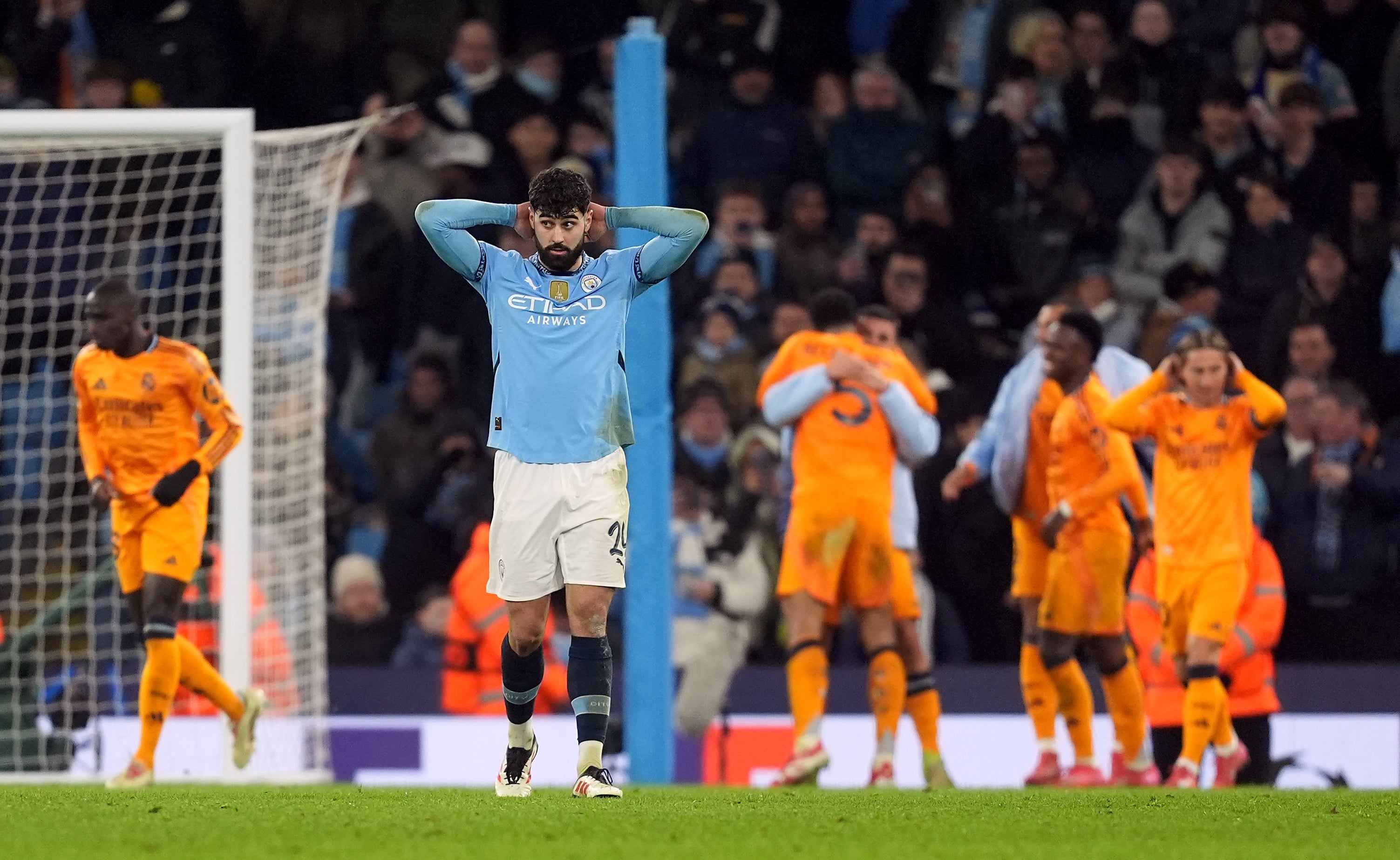 Manchester City conceded twice late on to lose 3-2 against Real Madrid