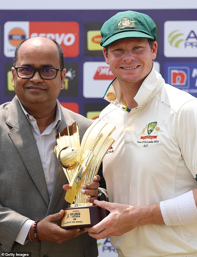 Steve Smith was awarded the player of the series trophy after the stand-in captain struck an impressive 131 runs in the first innings