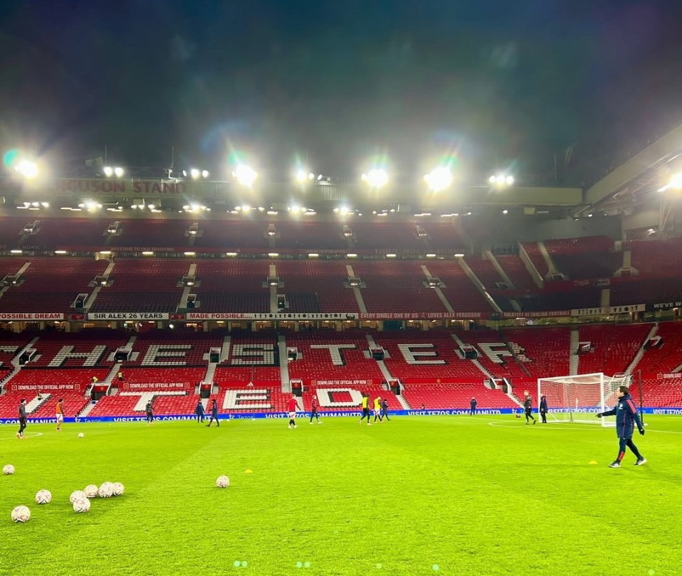 Ruben Amorim put his players through their paces after their FA Cup win