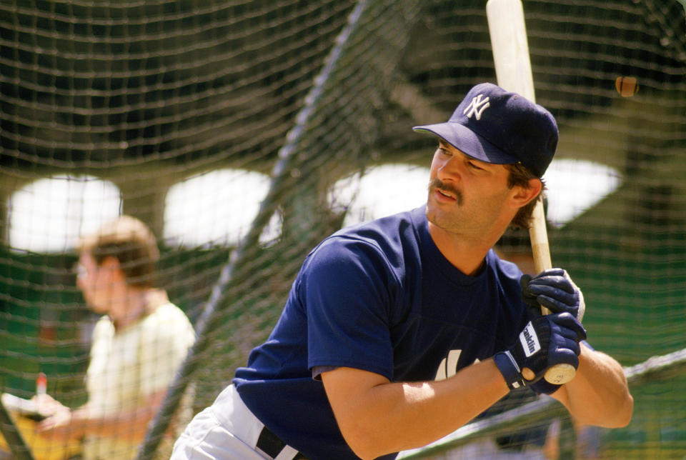 CHICAGO - 1986:  Don Mattingly of the New York Yankees bats during an MLB game versus the Chicago White Sox at Comiskey Park in Chicago, Illinois during the 1986 season. (Photo by Ron Vesely/MLB Photos via Getty Images) 