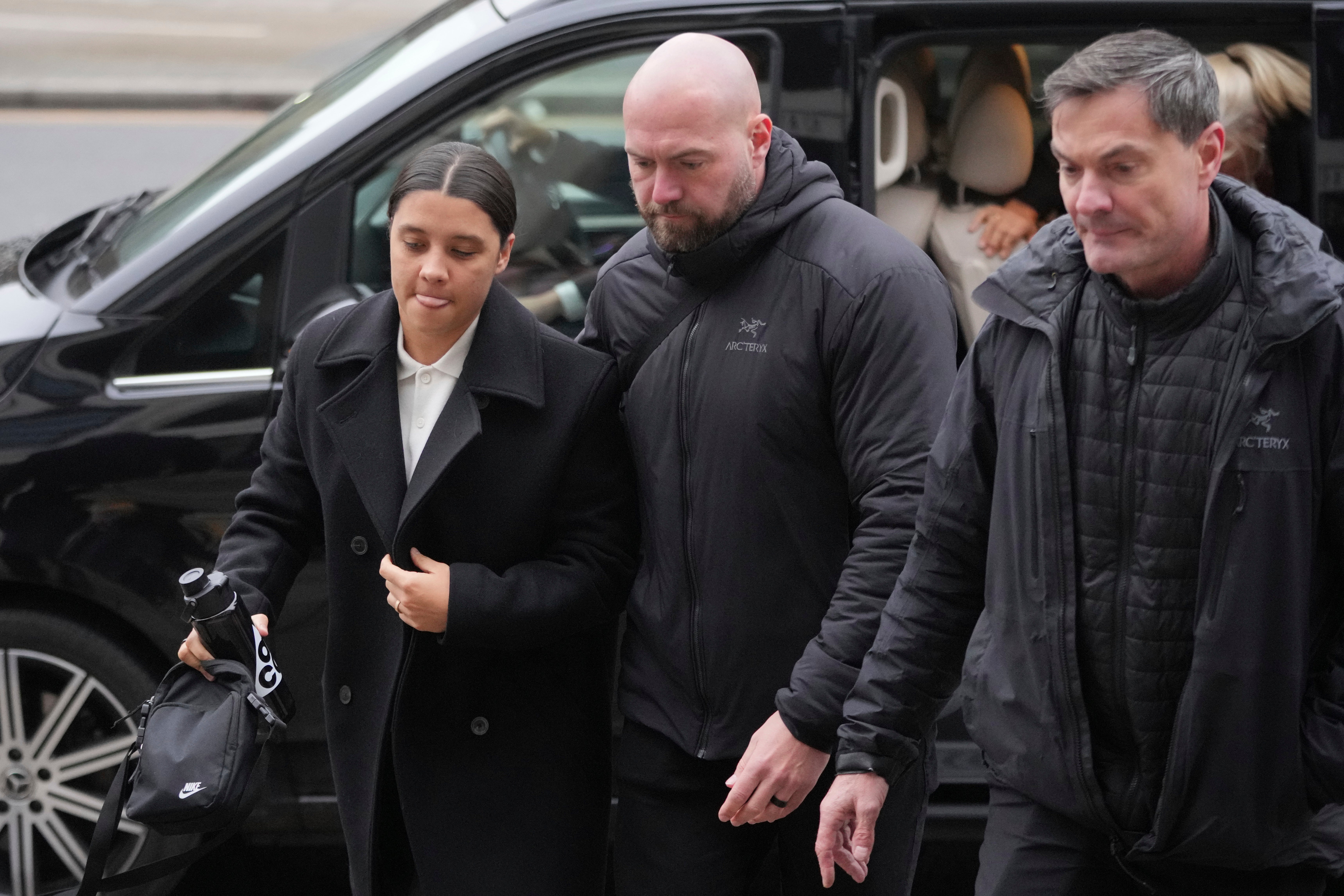 Samantha Kerr arrives at Kingston Crown Court