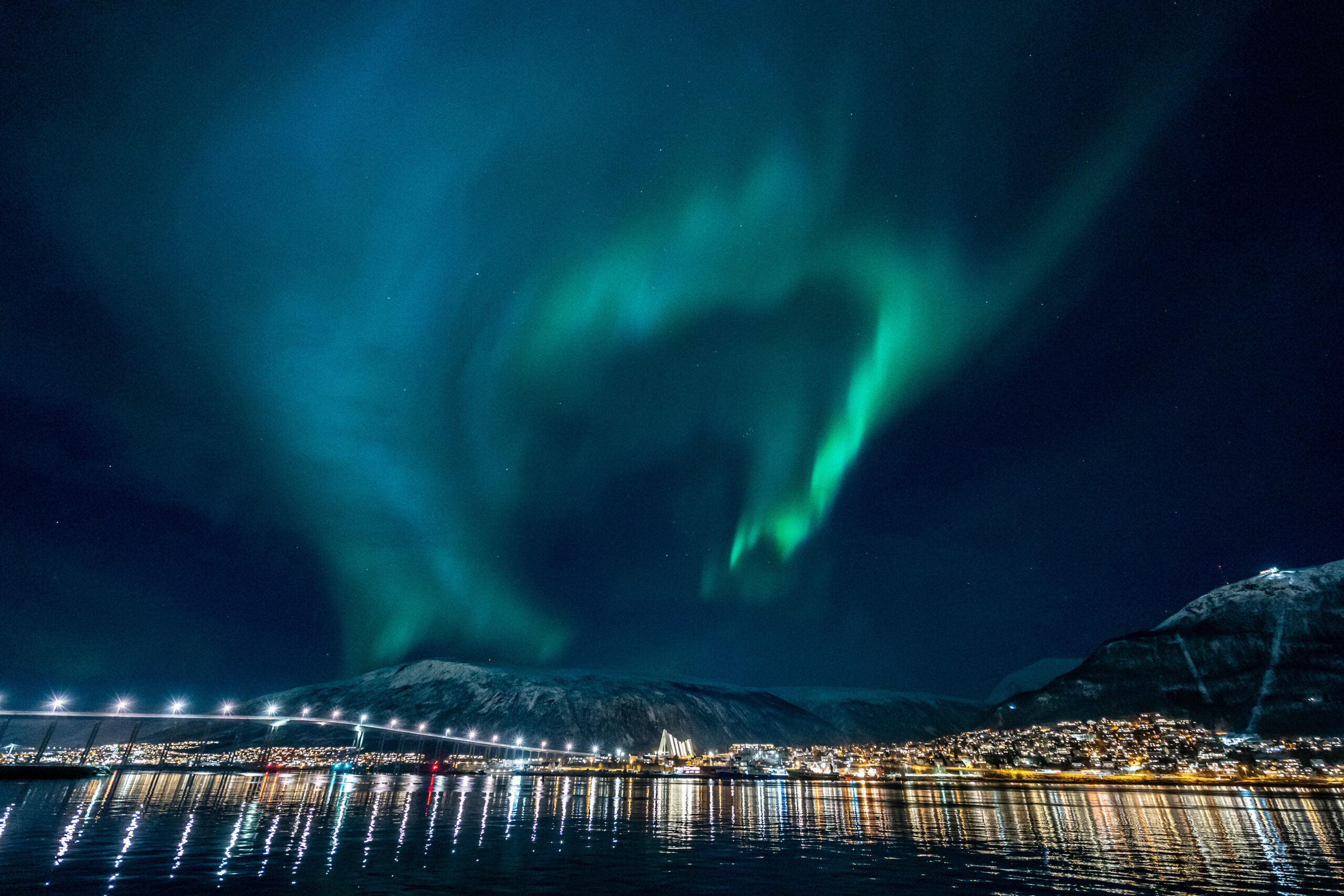 northern lights above Tromso