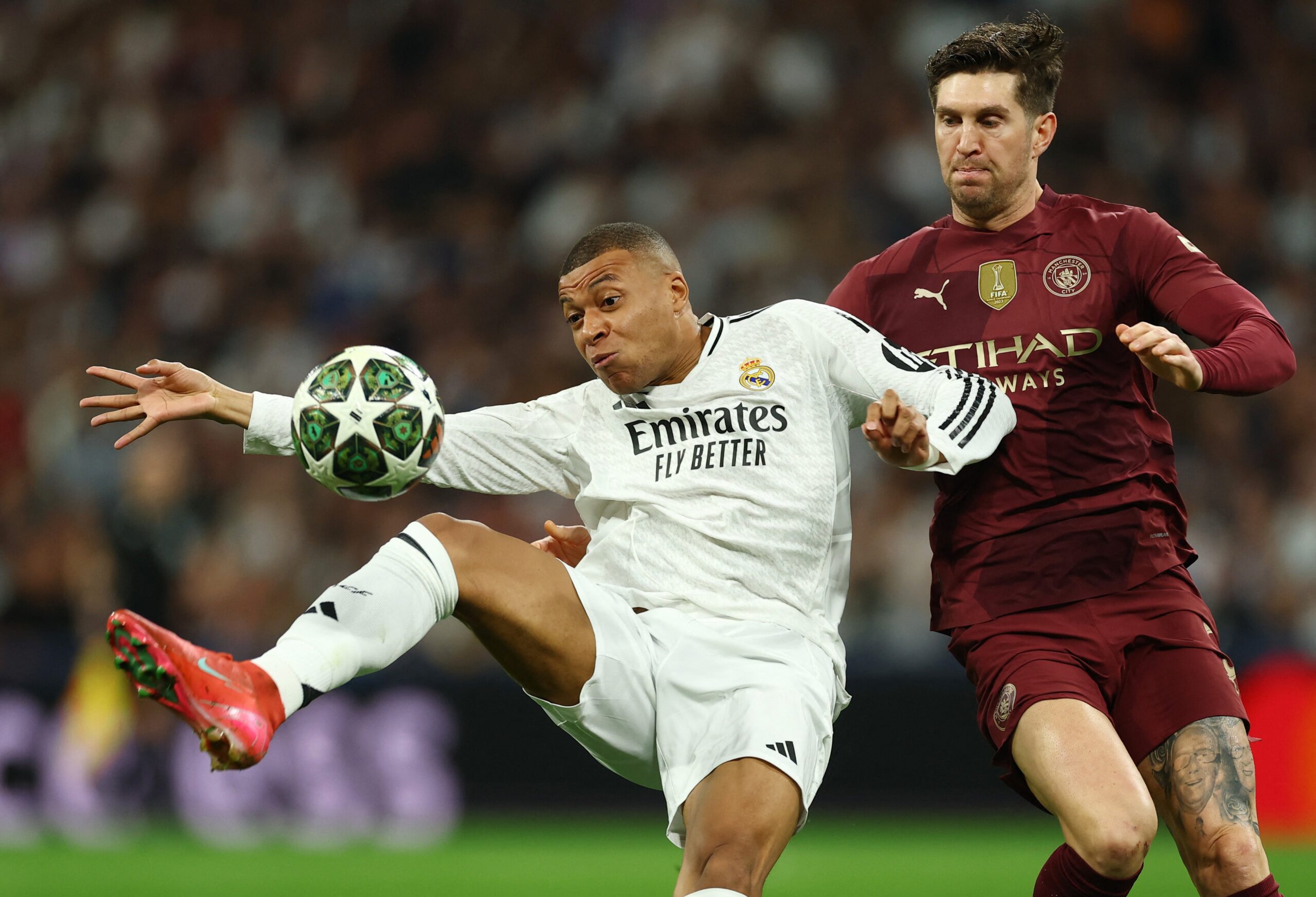 Kylian Mbappe lobbed Ederson to give Real an early lead in the second leg