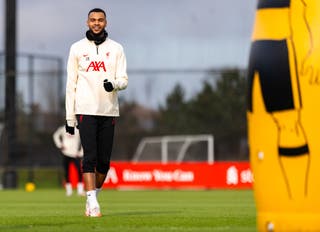 Cody Gakpo of Liverpool during a training session at AXA Training Centre