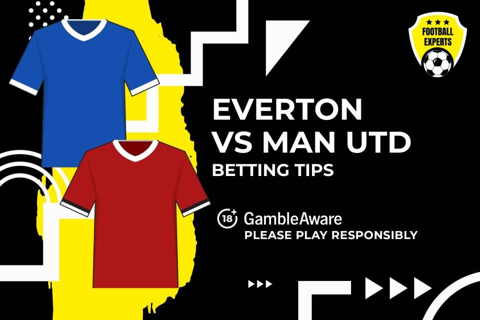 Illustration of Everton vs Man Utd betting tips.