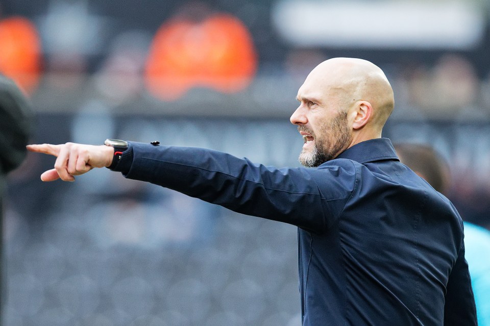 Swansea City manager Luke Williams instructing during a match.