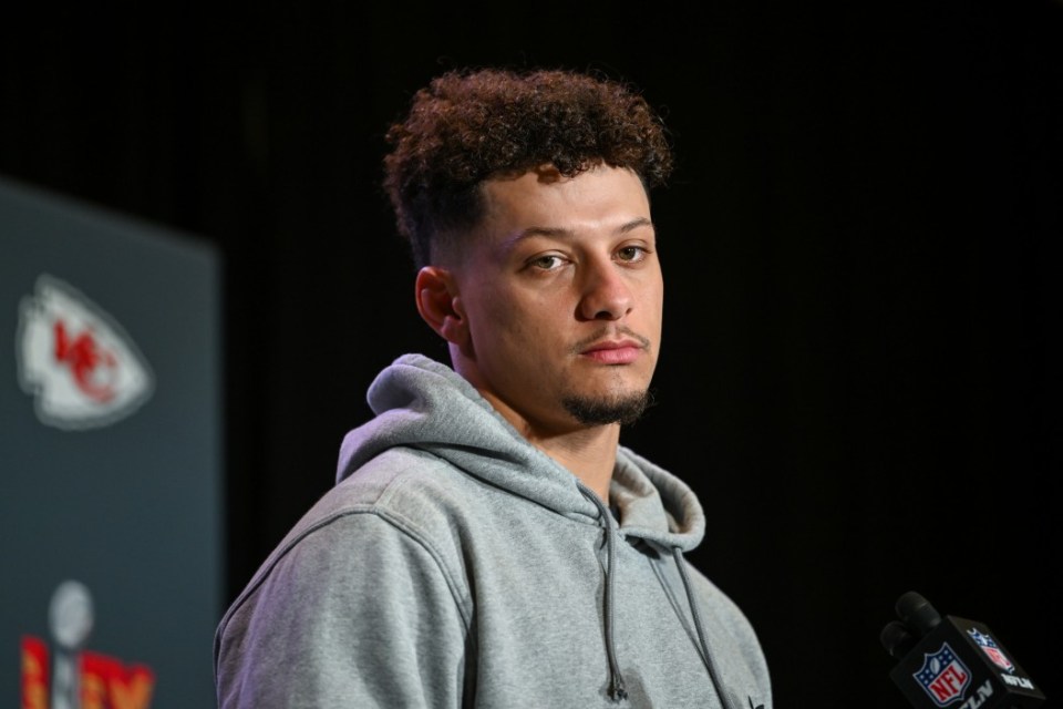 Kansas City Chiefs Quarterback Patrick Mahomes during a media conference at the New Orleans Marriott, USA. Kansas City Chiefs face the Philadelphia Eagles at Super Bowl LIX on Sunday. Picture date: Wednesday February 5, 2025. PA Photo. Photo credit should read: PA Wire. RESTRICTIONS: Use subject to restrictions. Editorial use only, no commercial use without prior consent from rights holder.