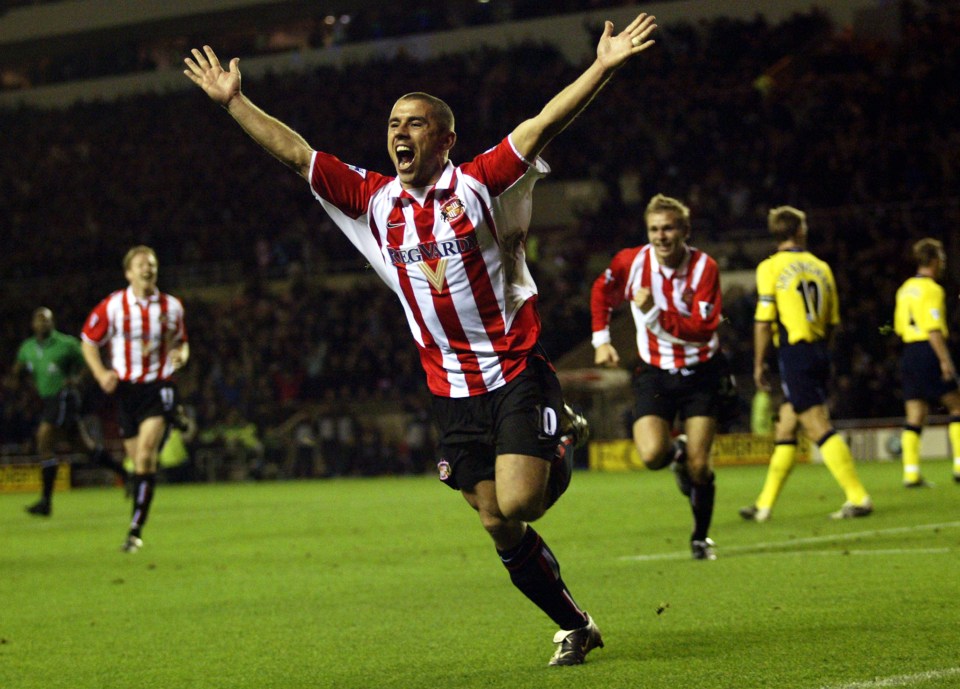 Kevin Phillips celebrating a goal for Sunderland.