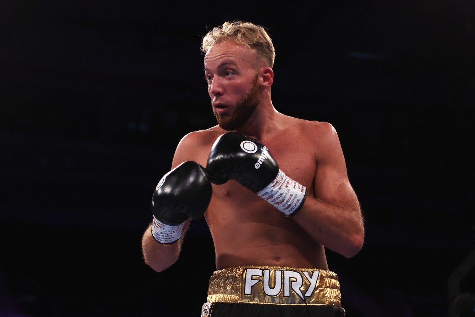 LIVERPOOL, ENGLAND - OCTOBER 05: Walter Fury looks on during the Super Welterweight fight between Walter Fury and Dale Arrowsmith at M&S Bank Arena on October 05, 2024 in Liverpool, England. (Photo by Lewis Storey/Getty Images)