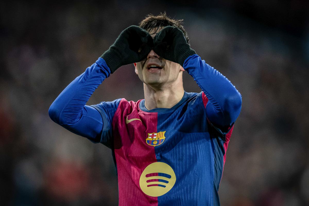 In his sights: Pedri has the opportunity to put his name alongside the greatest midfielders in Barcelona’s history, which includes Cruyff, Guardiola, Xavi, Iniesta and Busquets. | Photo credit: Getty Images