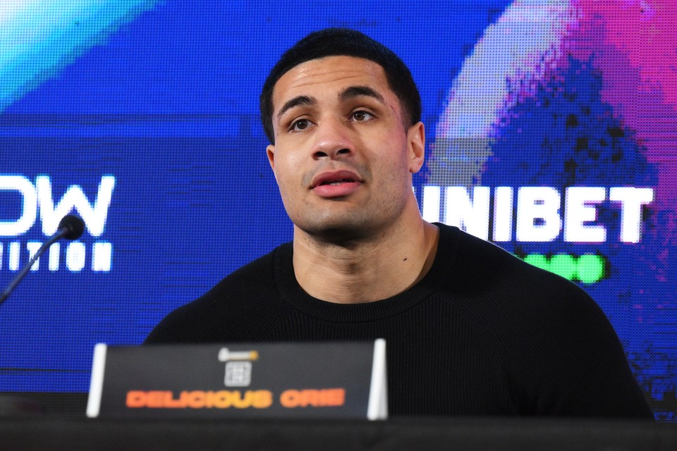 MANCHESTER, ENGLAND - FEBRUARY 10: Delicious Orie looks on during the Queensberry Show Announcement Press Conference at Co-op Live on February 10, 2025 in Manchester, England. (Photo by Ben Roberts Photo/Getty Images)