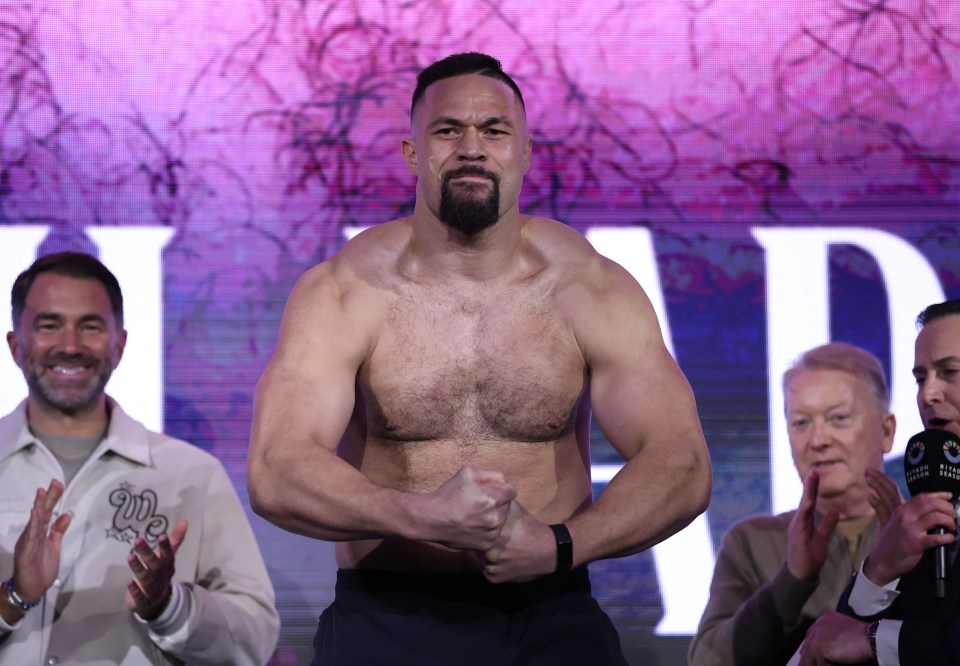 RIYADH, SAUDI ARABIA - FEBRUARY 21: Joshua Parker poses for a photo during the weigh-in ahead of his WBO Interim World Heavyweight title against Martin Bakole as part of Beterbiev v Bivol 2: The Last Crescendo at Boulevard Fountain on February 21, 2025 in Riyadh, Saudi Arabia. (Photo by Richard Pelham/Getty Images)