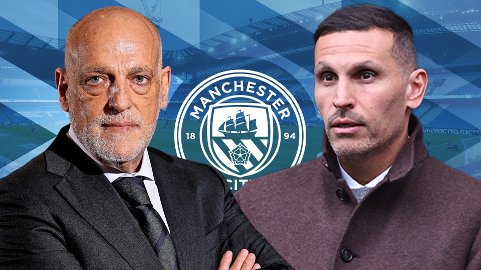 Man City are facing the possibility of more legal challenges in Europe as Tebas [left] becomes the latest to take on Khaldoon Al Mubarak [right] and City Football Group